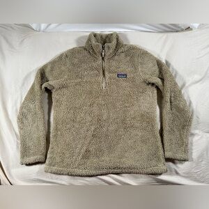 Patagonia Jacket 1/4 Zip Los Gatos Fleece Tan Women X-Large Sweatshirt Retro